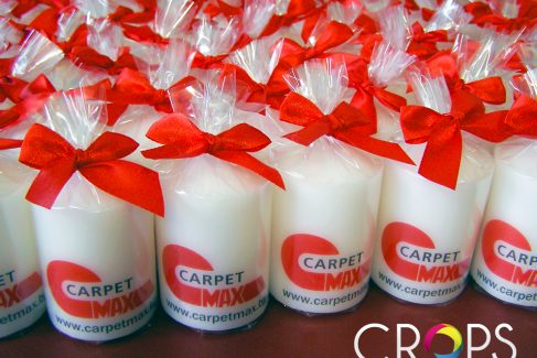 Christmas candles with logo