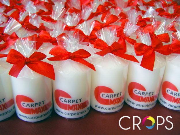 Christmas candles with logo