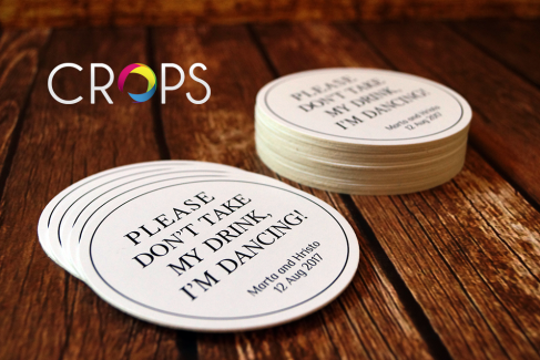 Wedding mug coasters, advertising agency