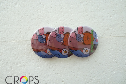 Cartoon badges, advertising agency