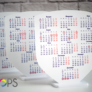 Desk calendars, advertising agency