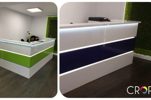 Office branding and reception design, http://cropsadvertising.com