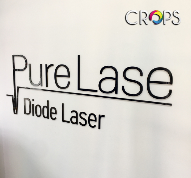 Black plexiglass inscription, http://cropsadvertising.com