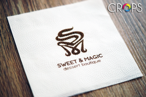 Print on paper napkins, http://cropsadvertising.com