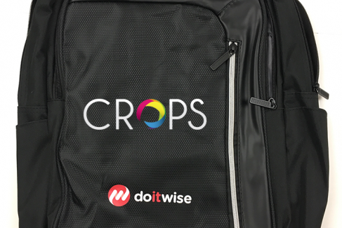Backpack with printed logo, http://cropsadvertising.com